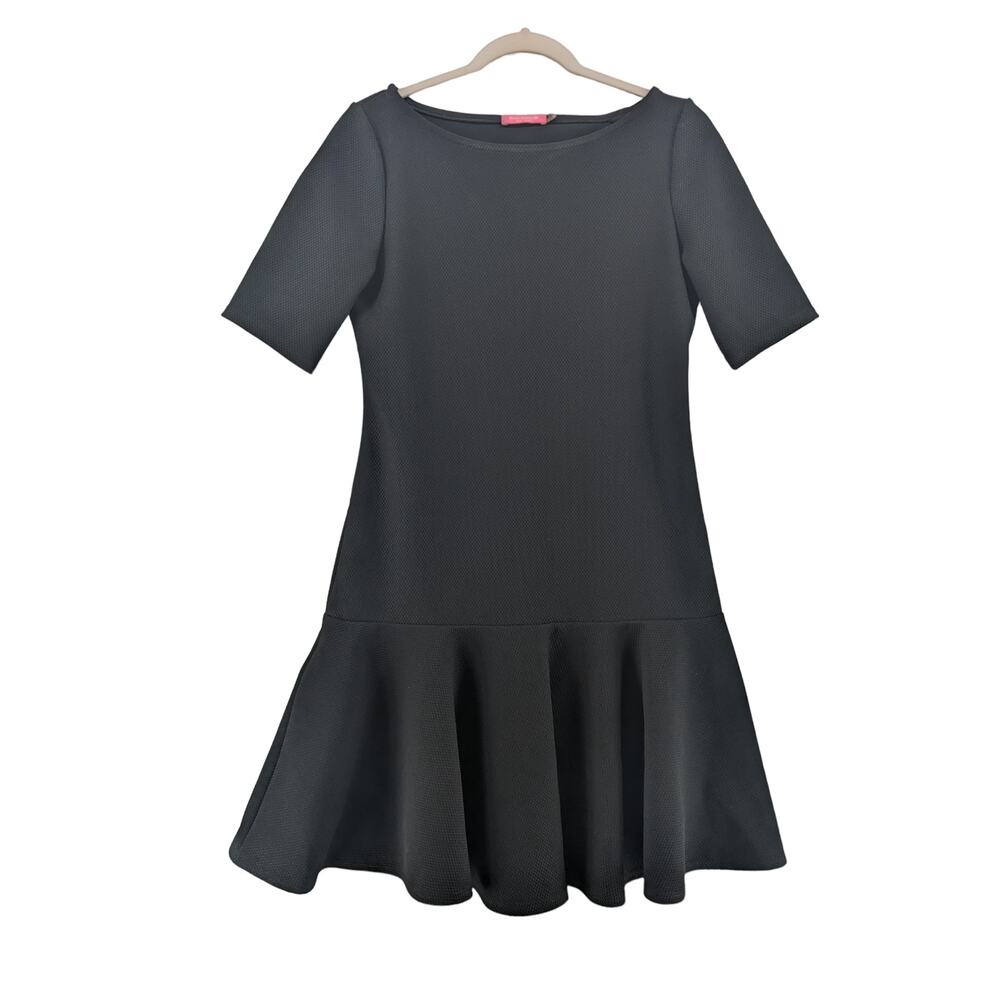Isaac Mizrahi Little Black Dress 6 Flare ALine‎ Simple Classic Boat Neck Pleated